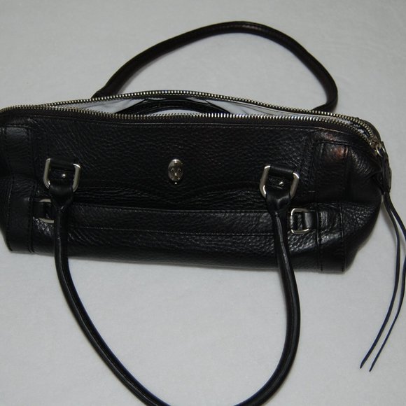 NWOT Cole Haan Black Pebble Leather Barrel Bag - Picture 4 of 9